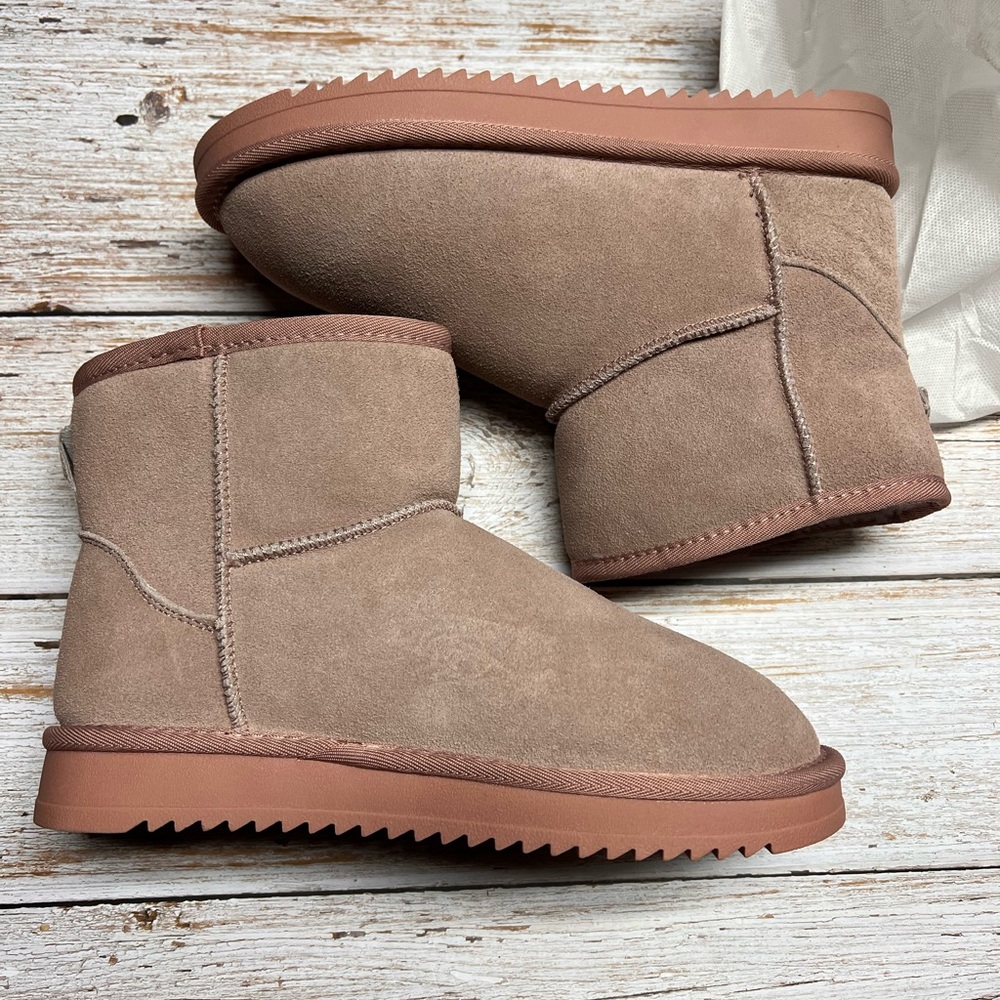 Dusty Pink Suede Ankle Boots